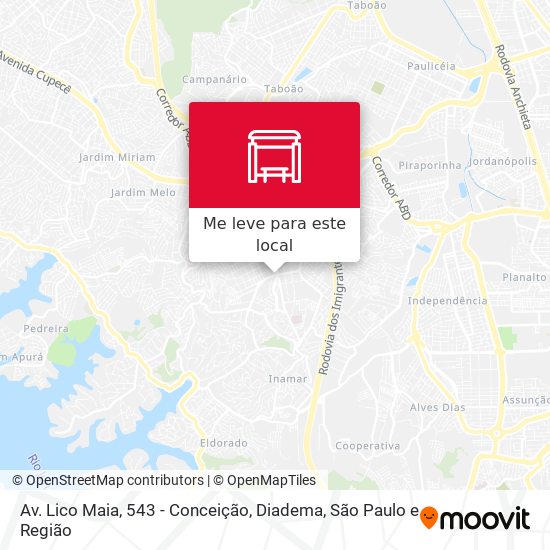 Av. Lico Maia, 543 - Conceição, Diadema mapa