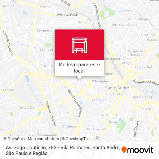 Av. Gago Coutinho, 782 - Vila Palmares, Santo André mapa