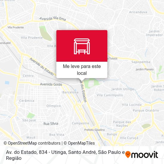Av. do Estado, 834 - Utinga, Santo André mapa