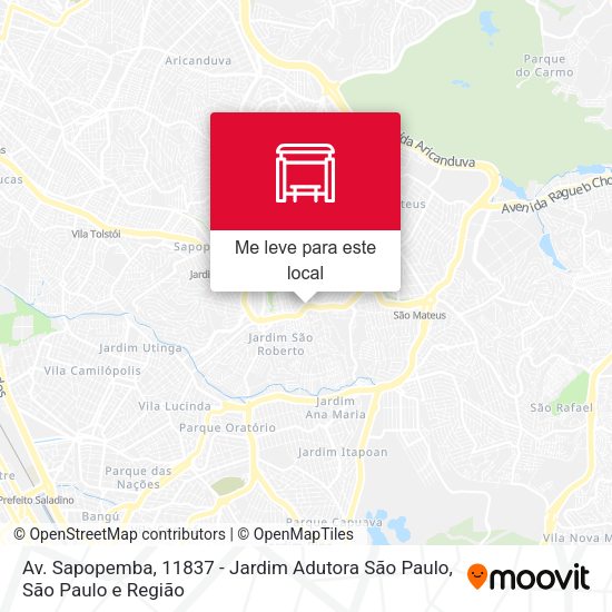 Av. Sapopemba, 11837 - Jardim Adutora São Paulo mapa