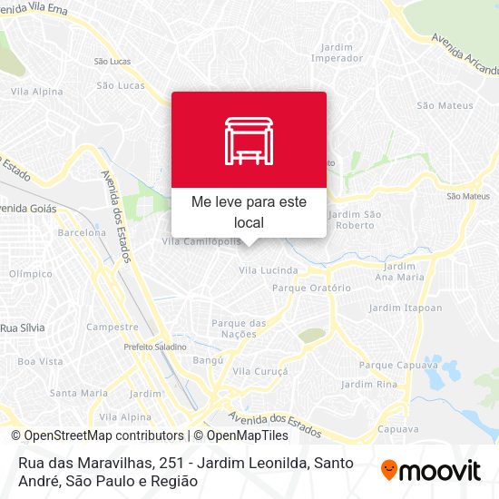 Rua das Maravilhas, 251 - Jardim Leonilda, Santo André mapa