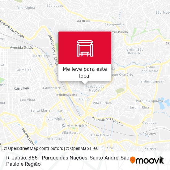 R. Japão, 355 - Parque das Nações, Santo André mapa