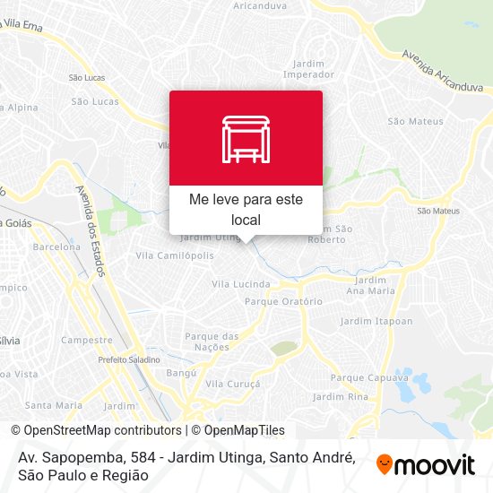 Av. Sapopemba, 584 - Jardim Utinga, Santo André mapa