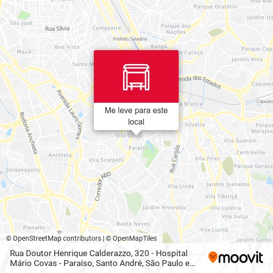 Rua Doutor Henrique Calderazzo, 320 - Hospital Mário Covas - Paraíso, Santo André mapa