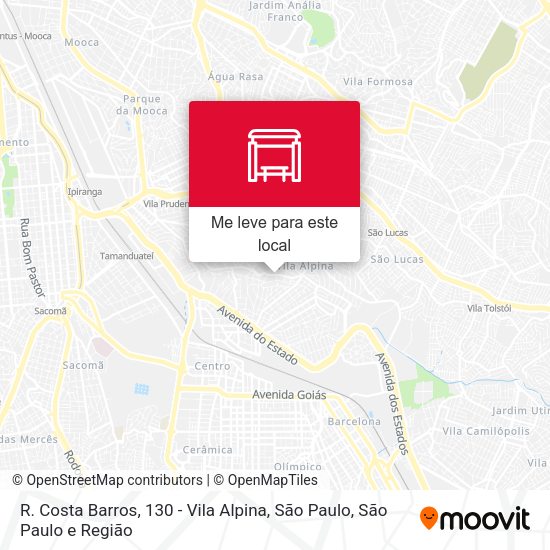 R. Costa Barros, 130 - Vila Alpina, São Paulo mapa
