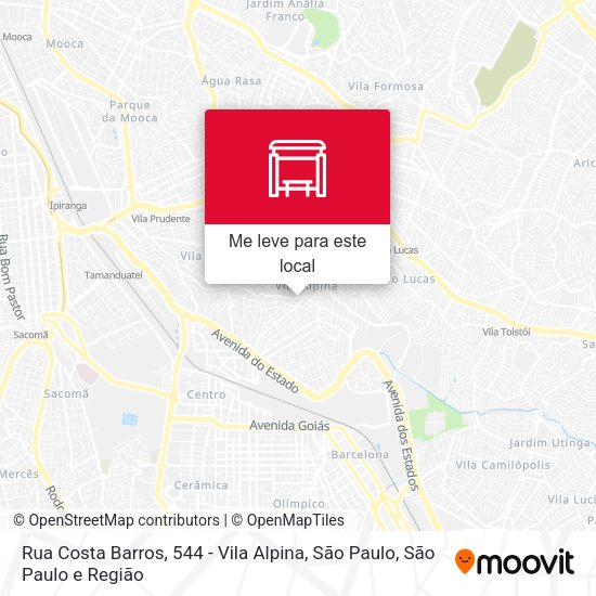 Rua Costa Barros, 544 - Vila Alpina, São Paulo mapa