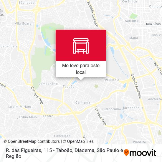 R. das Figueiras, 115 - Taboão, Diadema mapa