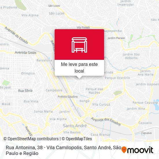 Rua Antonina, 38 - Vila Camilopolis, Santo André mapa