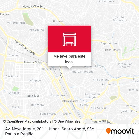 Av. Nova Iorque, 201 - Utinga, Santo André mapa