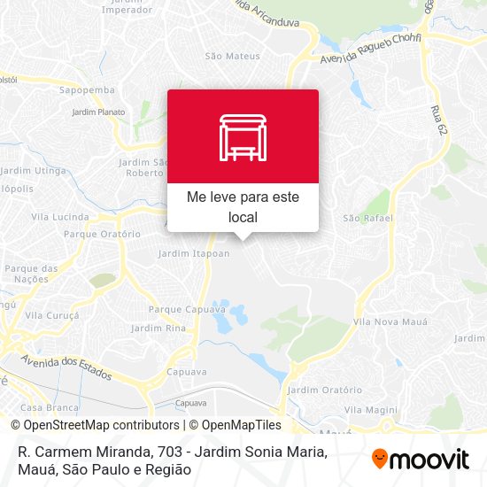 R. Carmem Miranda, 703 - Jardim Sonia Maria, Mauá mapa