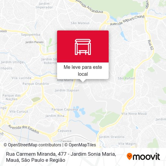 Rua Carmem Miranda, 477 - Jardim Sonia Maria, Mauá mapa