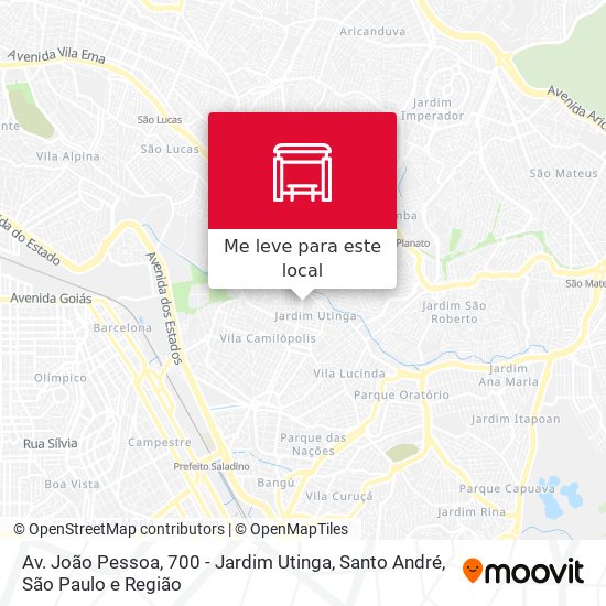 Av. João Pessoa, 700 - Jardim Utinga, Santo André mapa