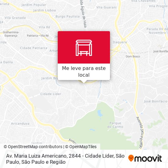 Av. Maria Luiza Americano, 2844 - Cidade Líder, São Paulo mapa