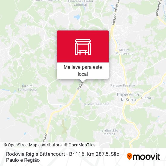 Rodovia Régis Bittencourt - Br 116, Km 287,5 mapa