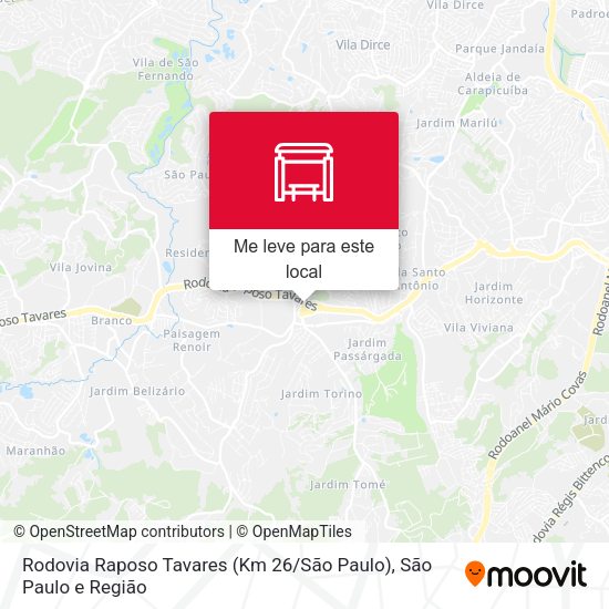 Rodovia Raposo Tavares (Km 26 / São Paulo) mapa