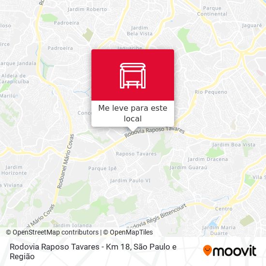 Rodovia Raposo Tavares - Km 18 mapa