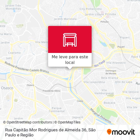 Rua Capitão Mor Rodrigues de Almeida 36 mapa