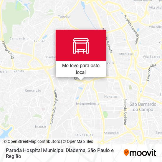 Parada Hospital Municipal Diadema mapa