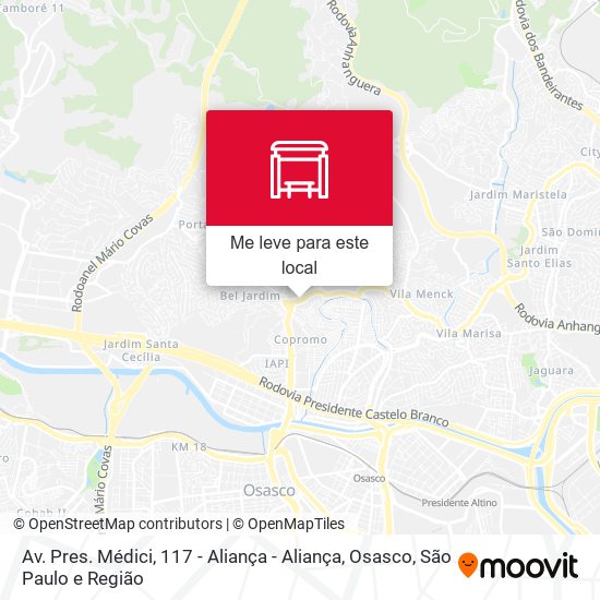 Av. Pres. Médici, 117 - Aliança - Aliança, Osasco mapa