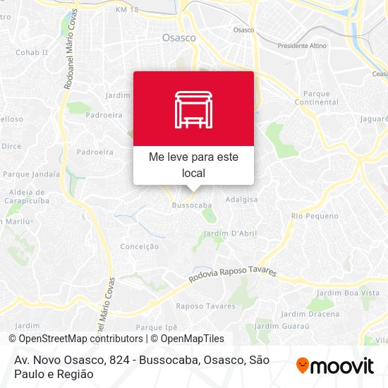 Av. Novo Osasco, 824 - Bussocaba, Osasco mapa