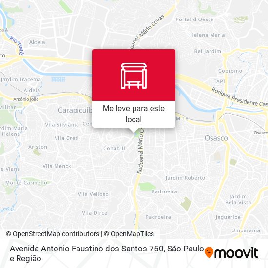 Avenida Antonio Faustino dos Santos 750 mapa