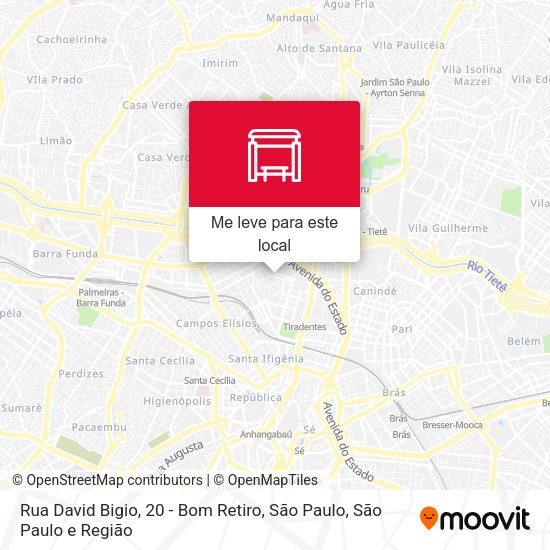 Rua David Bigio, 20 - Bom Retiro, São Paulo mapa