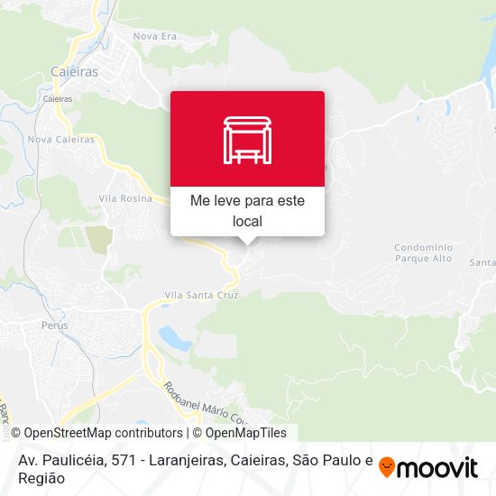 Av. Paulicéia, 571 - Laranjeiras, Caieiras mapa