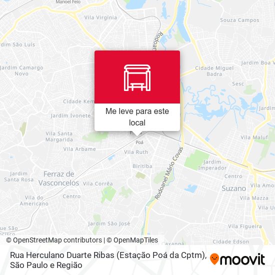 Rua Herculano Duarte Ribas (Estação Poá da Cptm) mapa