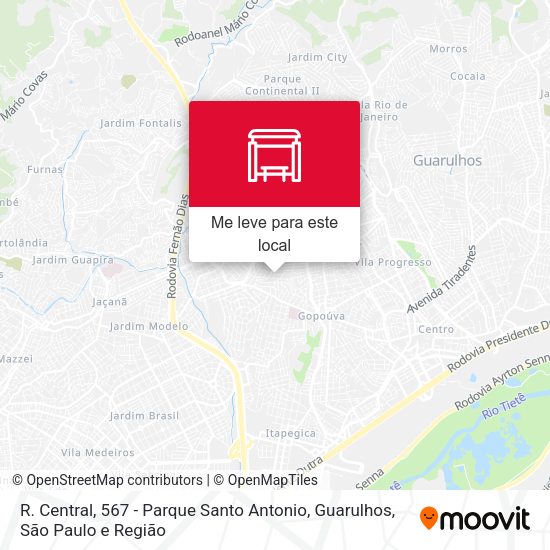 R. Central, 567 - Parque Santo Antonio, Guarulhos mapa