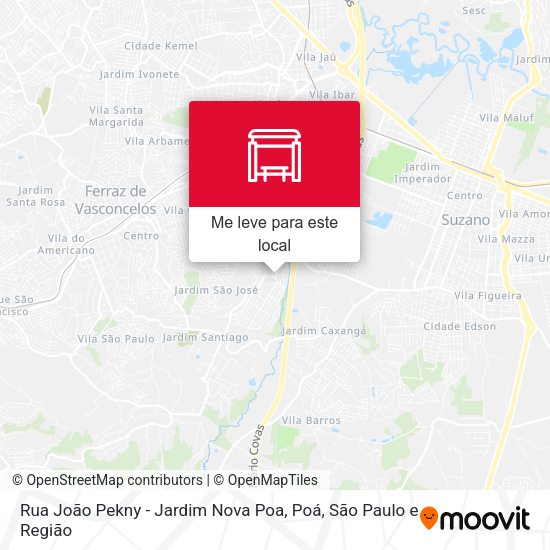 Rua João Pekny - Jardim Nova Poa, Poá mapa