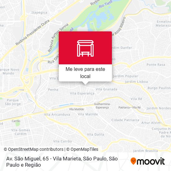 Av. São Miguel, 65 - Vila Marieta, São Paulo mapa