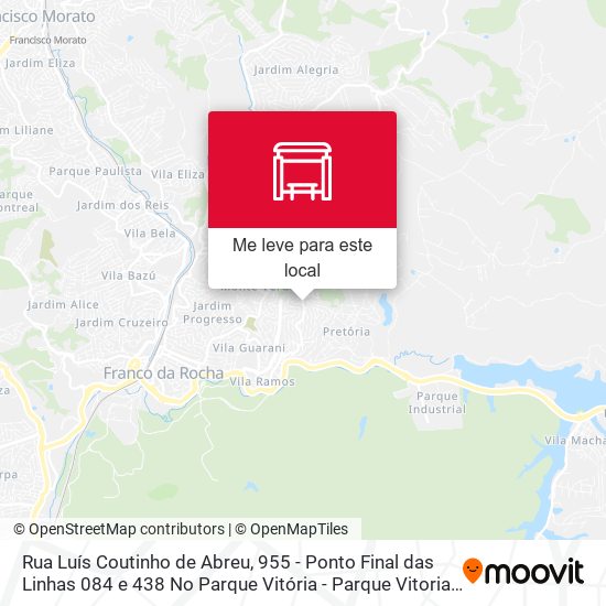 Rua Luís Coutinho de Abreu, 955 - Ponto Final das Linhas 084 e 438 No Parque Vitória - Parque Vitoria, Franco da Rocha mapa