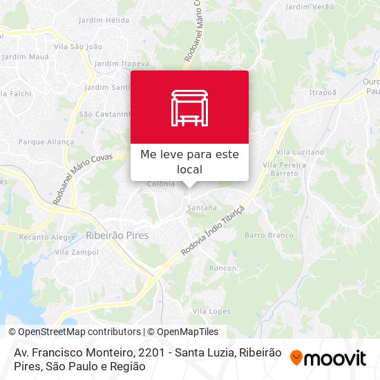 Av. Francisco Monteiro, 2201 - Santa Luzia, Ribeirão Pires mapa