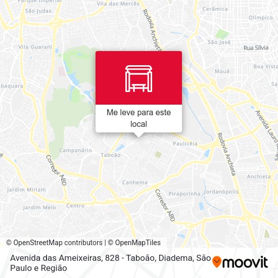 Avenida das Ameixeiras, 828 - Taboão, Diadema mapa