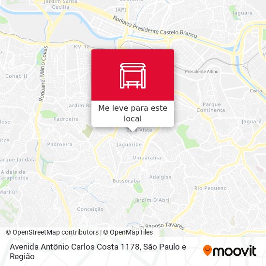 Avenida Antônio Carlos Costa 1178 mapa