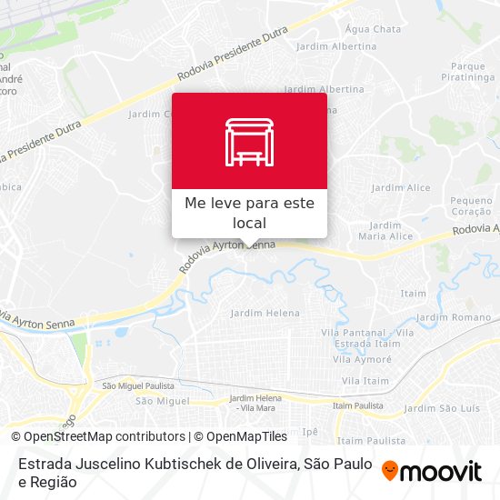 Estrada Juscelino Kubtischek de Oliveira mapa