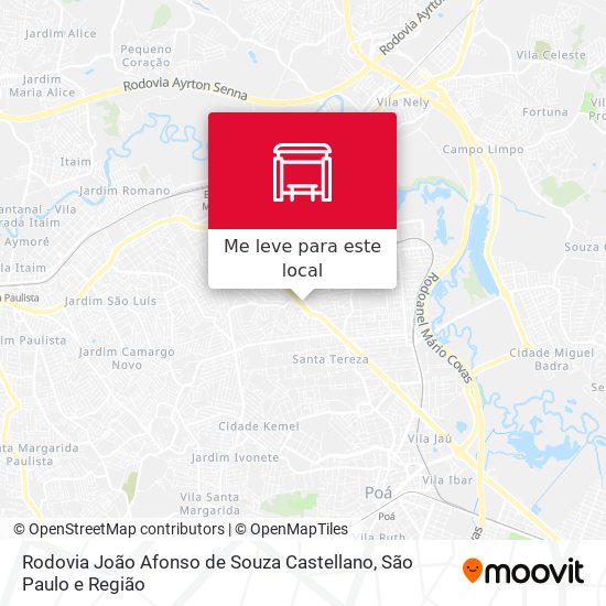 Rodovia João Afonso de Souza Castellano mapa