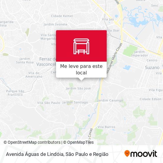 Avenida Águas de Lindóia mapa