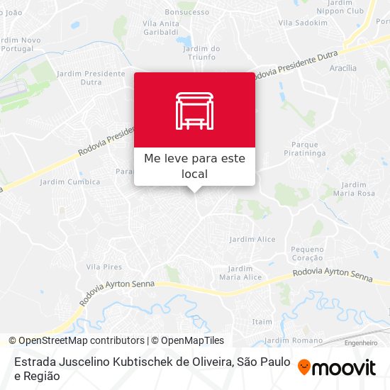 Estrada Juscelino Kubtischek de Oliveira mapa