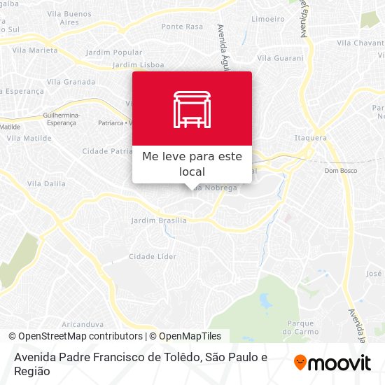 Avenida Padre Francisco de Tolêdo mapa