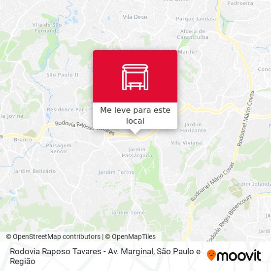 Rodovia Raposo Tavares - Av. Marginal mapa