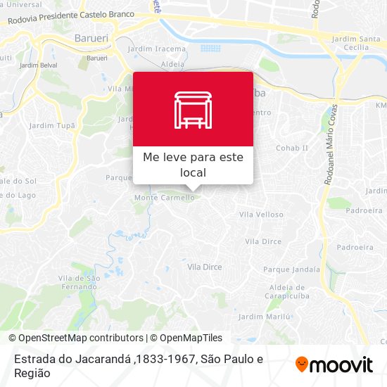 Estrada do Jacarandá ,1833-1967 mapa