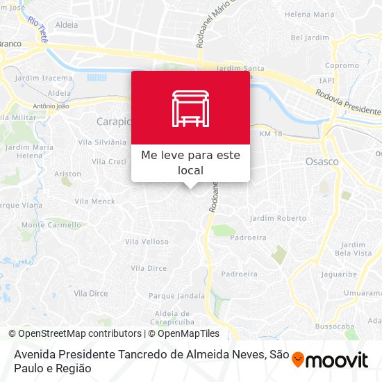 Avenida Presidente Tancredo de Almeida Neves mapa