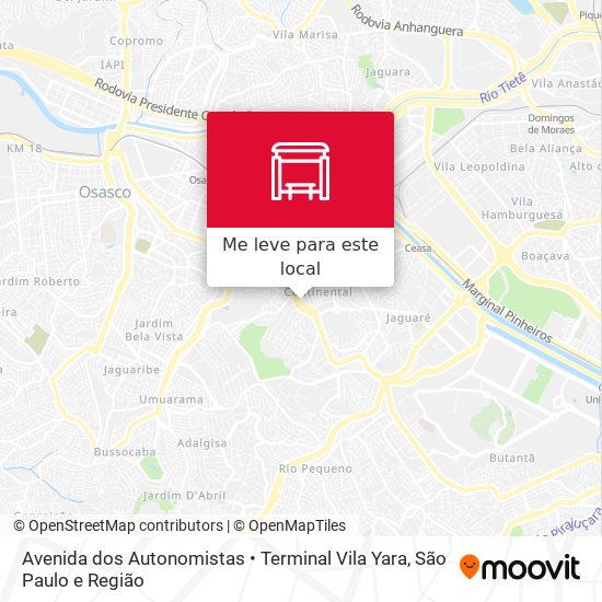 Avenida dos Autonomistas • Terminal Vila Yara mapa