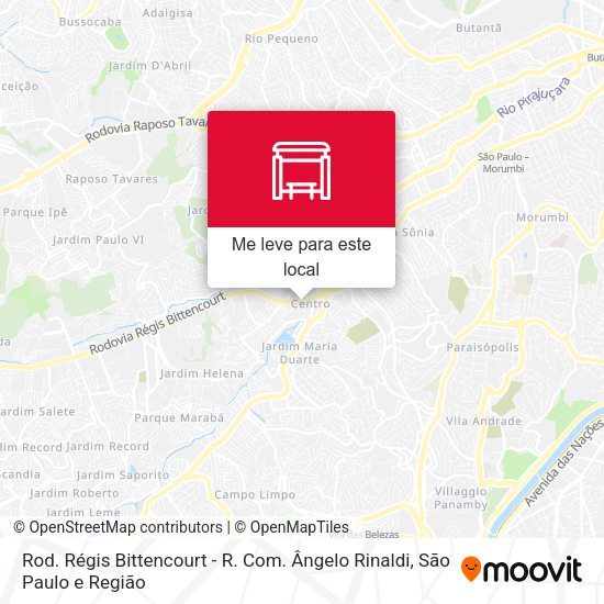 Rod. Régis Bittencourt - R. Com. Ângelo Rinaldi mapa