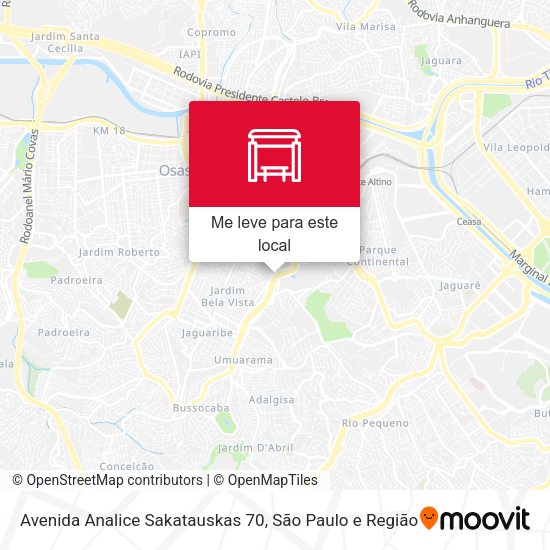 Avenida Analice Sakatauskas 70 mapa
