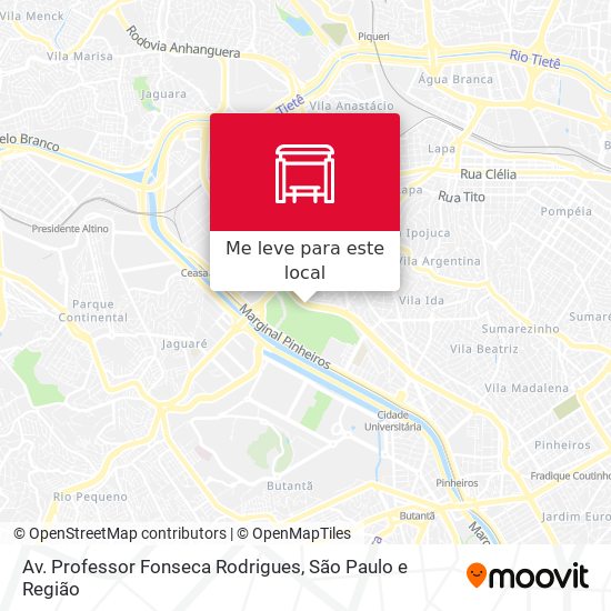 Av. Professor Fonseca Rodrigues mapa