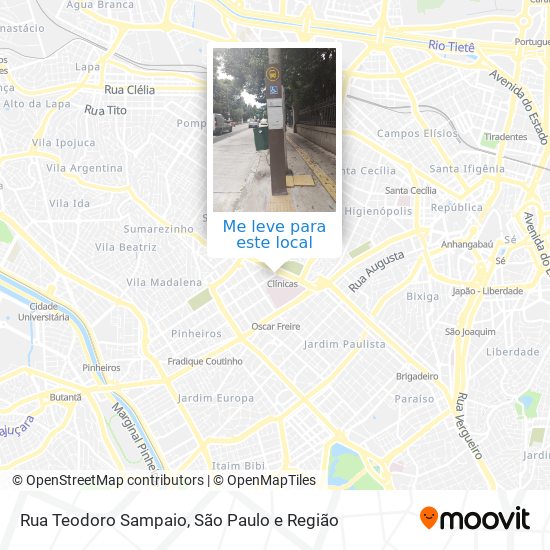 Rua Teodoro Sampaio mapa