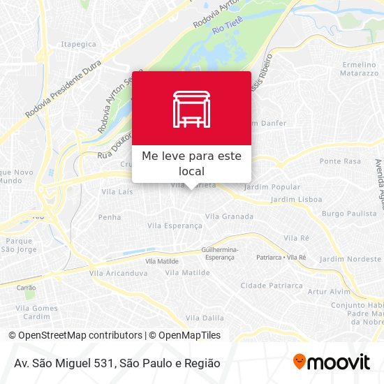 Av. São Miguel 531 mapa