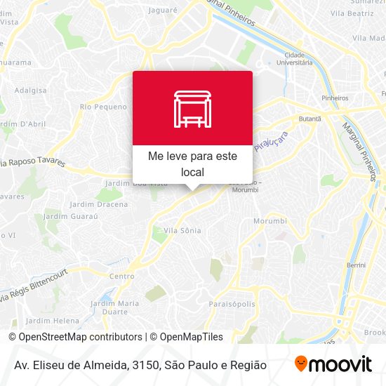 Av. Eliseu de Almeida, 3150 mapa
